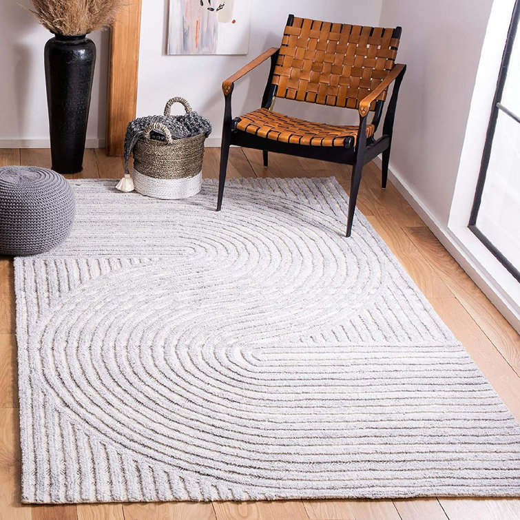 Wrought Studio Bayro Abstract Handmade Tufted Polyester Area Rug in